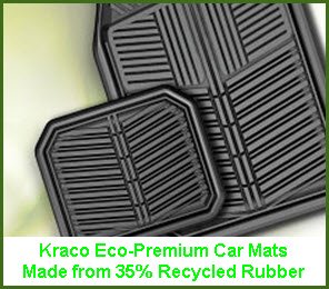 Kraco Eco Essentials Line of Car FZloor Mats includes this model the Eco Premium made from 35% recycled rubber.