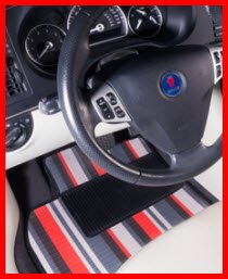 Natural Auto Products Furstil Stripes Car Mat. A colorful high strength vinyl car mat that is waterproof and designed to take the weather.