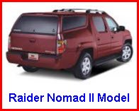 Raider Truck Caps Nomad II Model Fiberglass Truck Topper