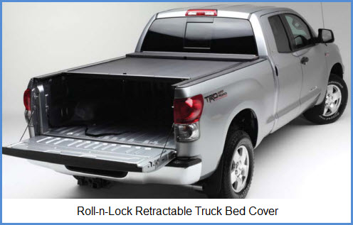 Roll n Lock Truck Bed Cover. This tonneau cover use aluminum slats bonded to vinyl for strength and durability.