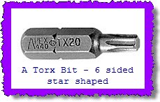 Torx bit you might need for a replacement car carpet kit.