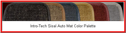 Intro Tech Sisal Car Mat is a Perfect Fit. Made from Brazilian Sisal and good old American know how. An environmentally sound car floor mat.